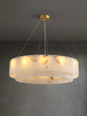 Rectangular Alabaster Round Chandelier