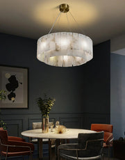 Rectangular Alabaster Round Chandelier