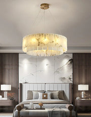Rectangular Alabaster Round Chandelier