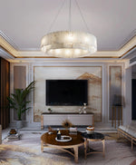 Rectangular Alabaster Round Chandelier