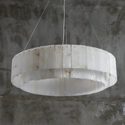 Rectangular Alabaster Round Chandelier