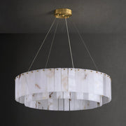 Rectangular Alabaster Round Chandelier