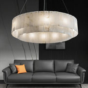 Rectangular Alabaster Round Chandelier