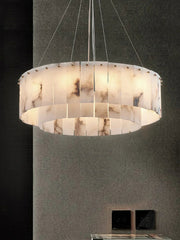 Rectangular Alabaster Round Chandelier