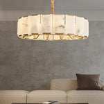 Round Modern Alabaster Chandelier