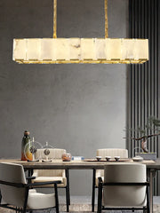 Round Modern Alabaster Chandelier