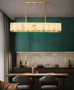 Round Modern Alabaster Chandelier