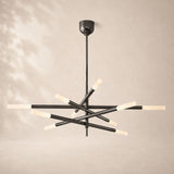 Rouvelle Modern 10 Lights Etched Rod Chandelier 50