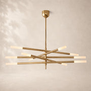 Rouvelle Modern 10 Lights Etched Rod Chandelier 50