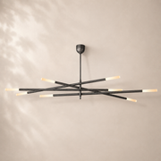 Rouvelle Modern 8 Lights Etched Rod Chandelier 80