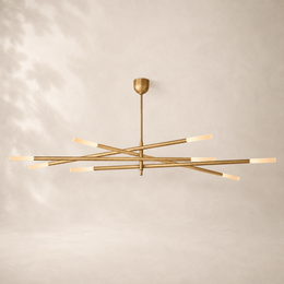 Rouvelle Modern 8 Lights Etched Rod Chandelier 80