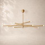 Rouvelle Modern 8 Lights Orbit Etched Rod Chandelier 53