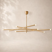 Rouvelle Modern 8 Lights Orbit Etched Rod Chandelier 53