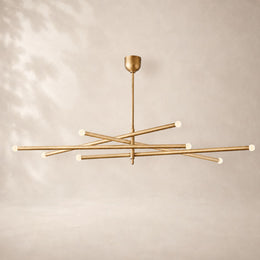 Rouvelle Modern 8 Lights Orbit Etched Rod Chandelier 53