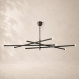 Rouvelle Modern 8 Lights Orbit Etched Rod Chandelier 53