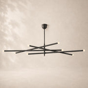 Rouvelle Modern 8 Lights Orbit Etched Rod Chandelier 53