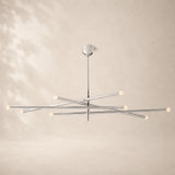 Rouvelle Modern 8 Lights Orbit Etched Rod Chandelier 53
