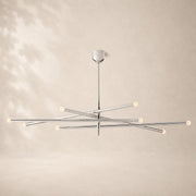 Rouvelle Modern 8 Lights Orbit Etched Rod Chandelier 53