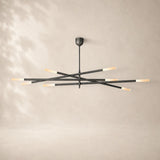 Rouvelle Modern 8 Lights Etched Rod Chandelier 65