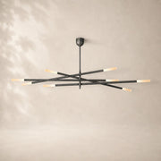 Rouvelle Modern 8 Lights Etched Rod Chandelier 65