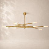 Rouvelle Modern 8 Lights Etched Rod Chandelier 65