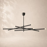 Rouvelle Modern 8 Lights Orbit Etched Rod Chandelier 68