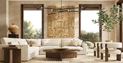 Rouvelle Modern 8 Lights Orbit Etched Rod Chandelier 68