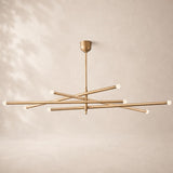 Rouvelle Modern 8 Lights Orbit Etched Rod Chandelier 68