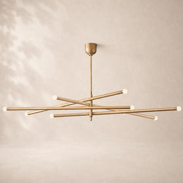 Rouvelle Modern 8 Lights Orbit Etched Rod Chandelier 68