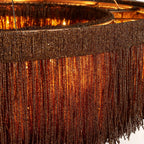 Jovyn Flat Round Hand-Strung Jute Fringe Chandelier
