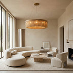 Jovyn Flat Round Hand-Strung Jute Fringe Chandelier
