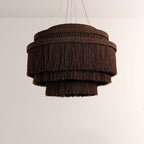 Jovyn Tiered Hand-Strung Jute Fringe Round Chandelier
