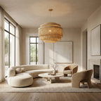 Jovyn Tiered Hand-Strung Jute Fringe Round Chandelier