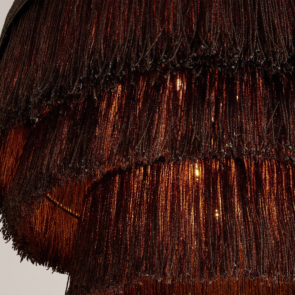 Jovyn Tiered Hand-Strung Jute Fringe Round Chandelier