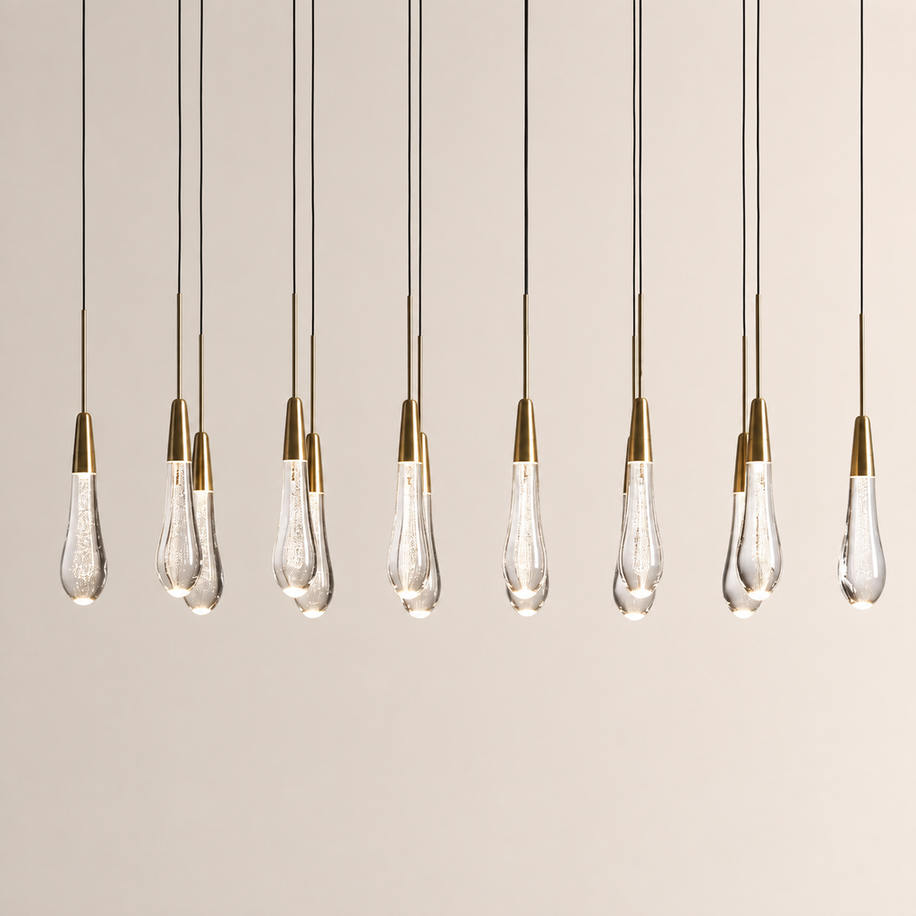 Ryvara Linear Raindrop Glass Chandelier