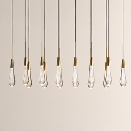 Ryvara Linear Raindrop Glass Chandelier