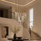 Ryvara Round Raindrop Glass Chandelier