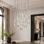 Ryvara Round Raindrop Glass Chandelier