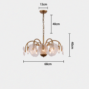 Alon Vintage Glass Tiered Chandelier  27”D 32“D