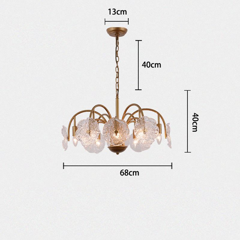 Elowen Vintage Glass Tiered Chandelier  27”D 32“D
