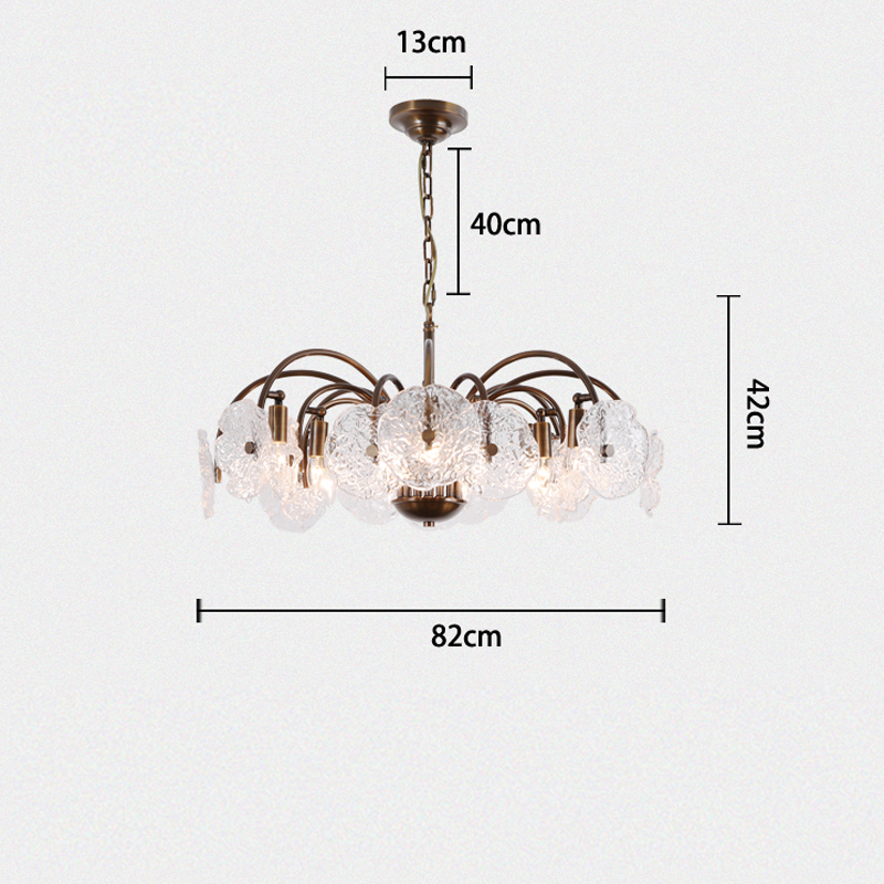 Elowen Vintage Glass Tiered Chandelier  27”D 32“D