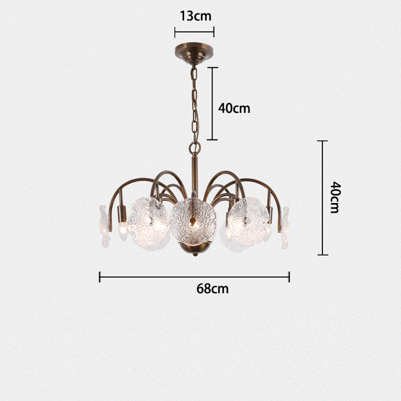 Elowen Vintage Glass Tiered Chandelier  27”D 32“D