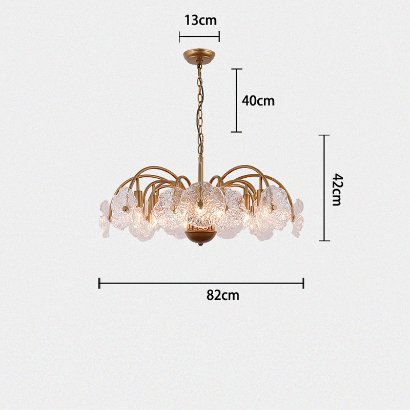Elowen Vintage Glass Tiered Chandelier  27”D 32“D