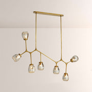 Renata Ribbed Smoke Glass Branch Linear Chandelier