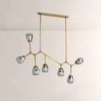 Renata Ribbed Smoke Glass Branch Linear Chandelier