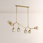 Renata Ribbed Smoke Glass Branch Linear Chandelier