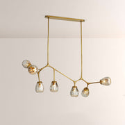 Renata Ribbed Smoke Glass Branch Linear Chandelier