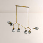 Renata Ribbed Smoke Glass Branch Linear Chandelier