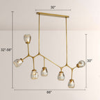 Renata Ribbed Smoke Glass Branch Linear Chandelier