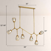 Renata Ribbed Smoke Glass Branch Linear Chandelier